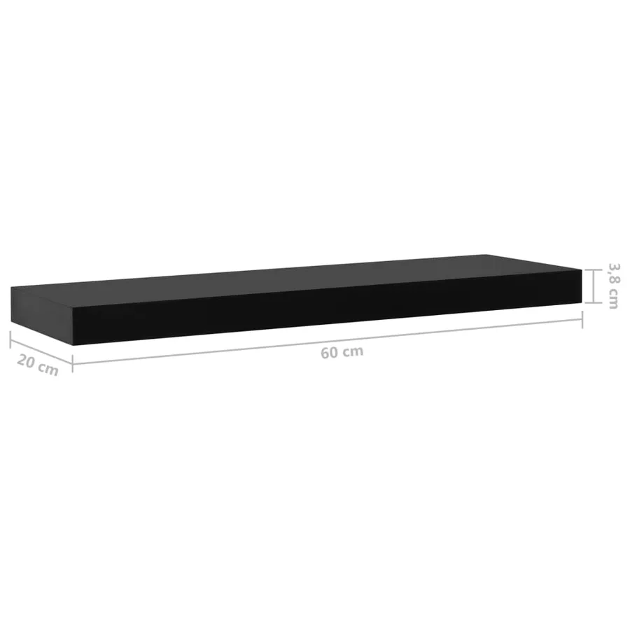 Étagères murales flottantes 2 pcs Noir 60x20x3,8 cm - 6