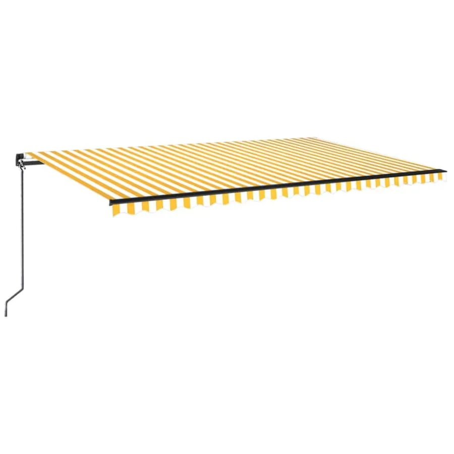 Auvent manuel rétractable 500x350 cm Jaune et blanc - 2