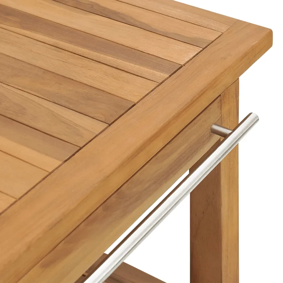 Meuble de salle de bain lavabos en marbre noir Bois teck massif - 5