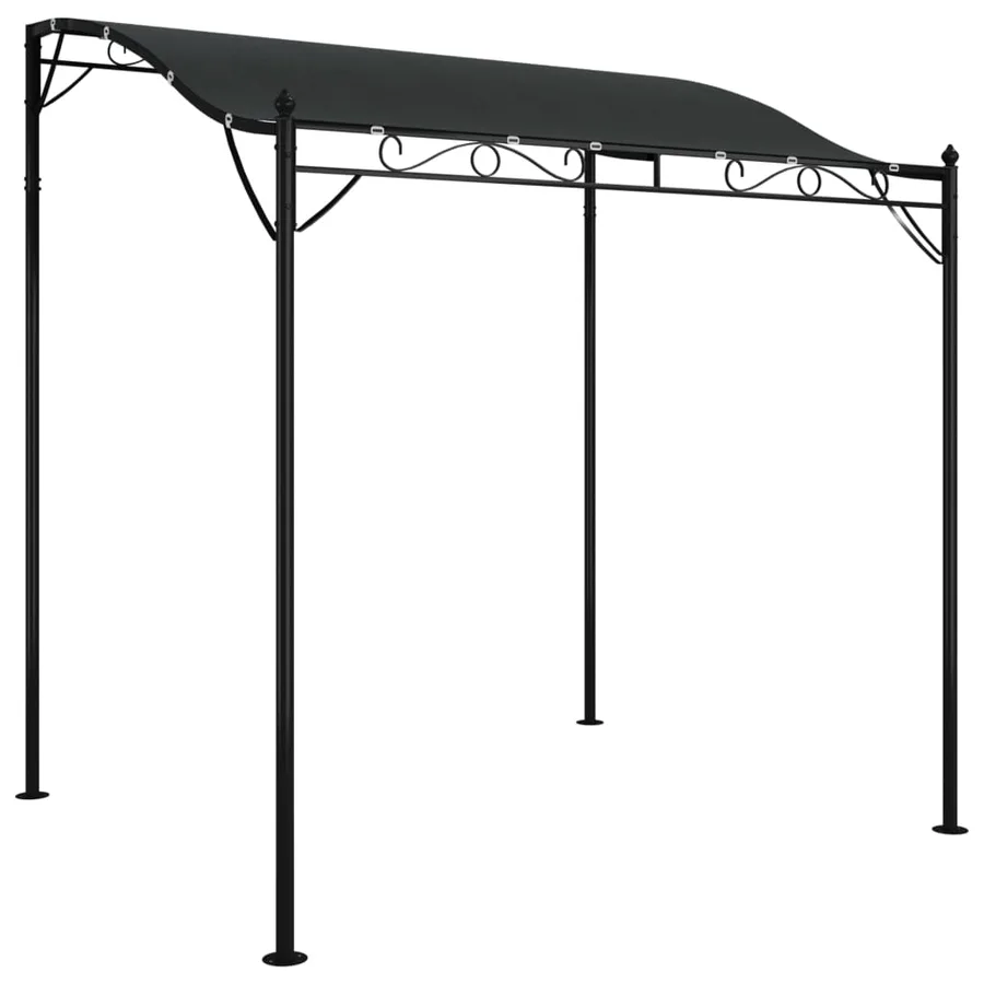 Auvent anthracite 2x2,3 m 180 g/m² tissu et acier - 2