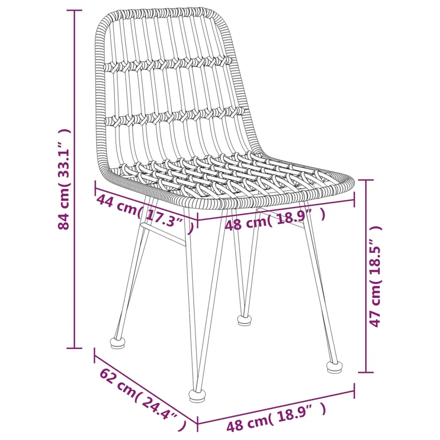 Ensemble à manger de jardin 7 pcs Résine tressée - 10