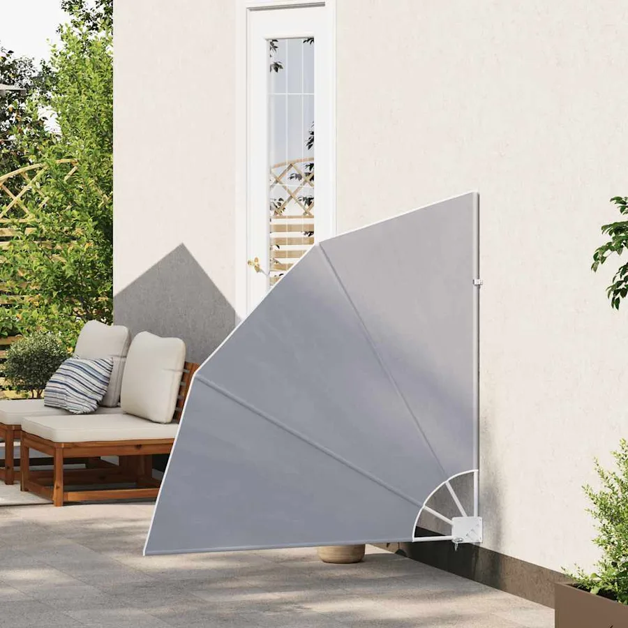 Auvent latéral pliable de balcon Gris 140x140 cm - 3