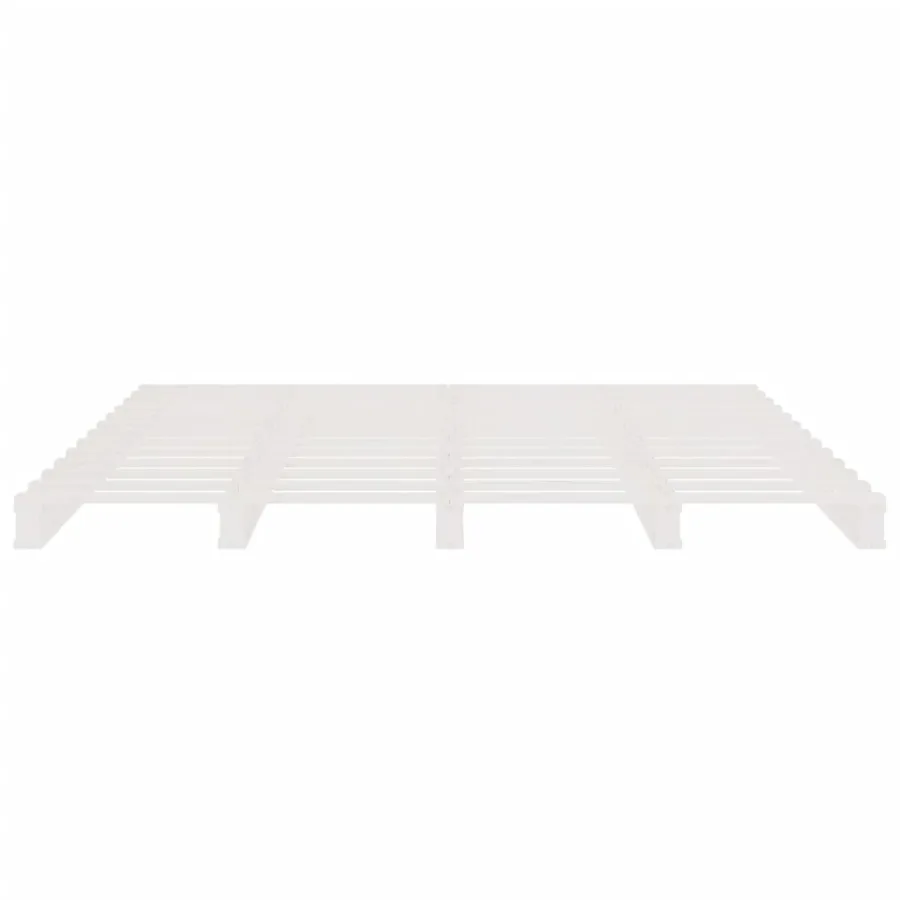 Lit de palette sans matelas blanc 140x190 cm bois massif - 5