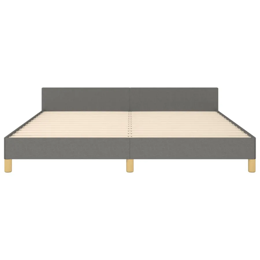 Cadre de lit sans matelas gris foncé 180x200 cm tissu - 6