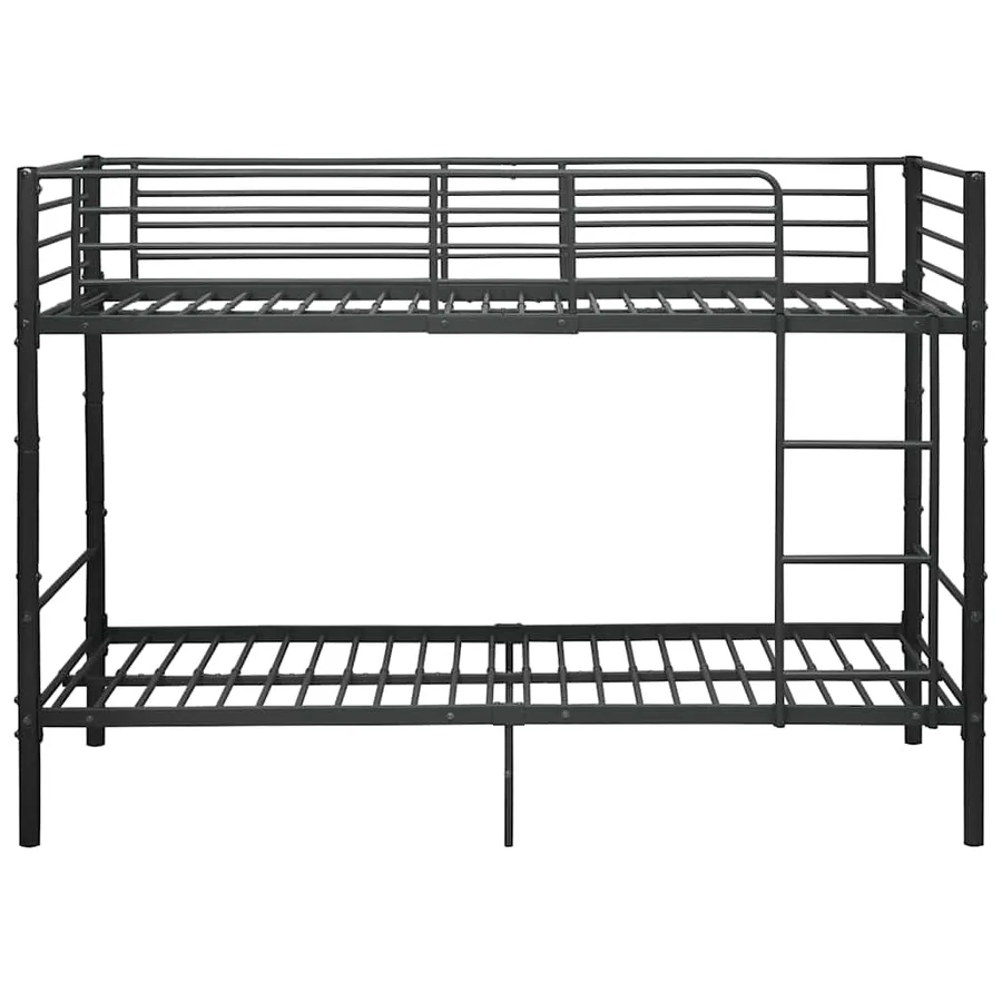 Lit superposé sans matelas noir métal 90x200 cm - 4