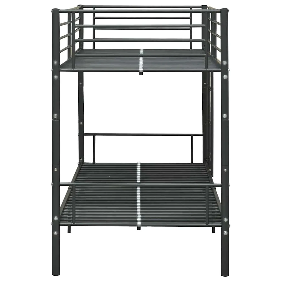 Lit superposé sans matelas noir métal 90x200 cm - 5