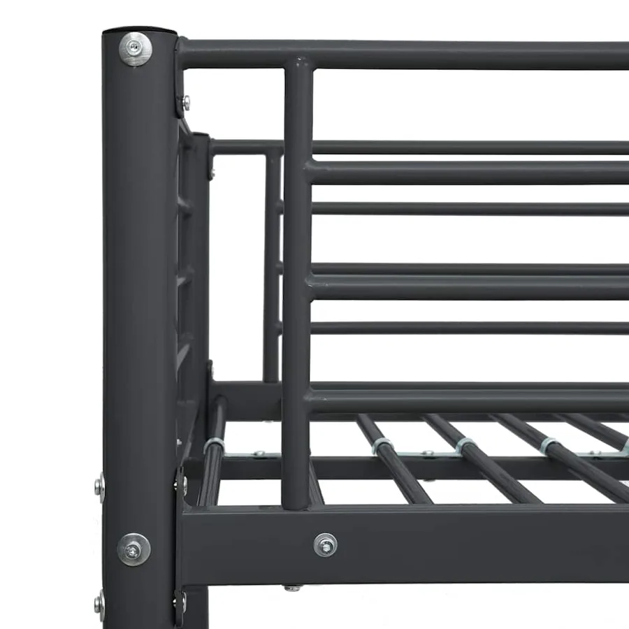 Lit superposé sans matelas noir métal 90x200 cm - 6