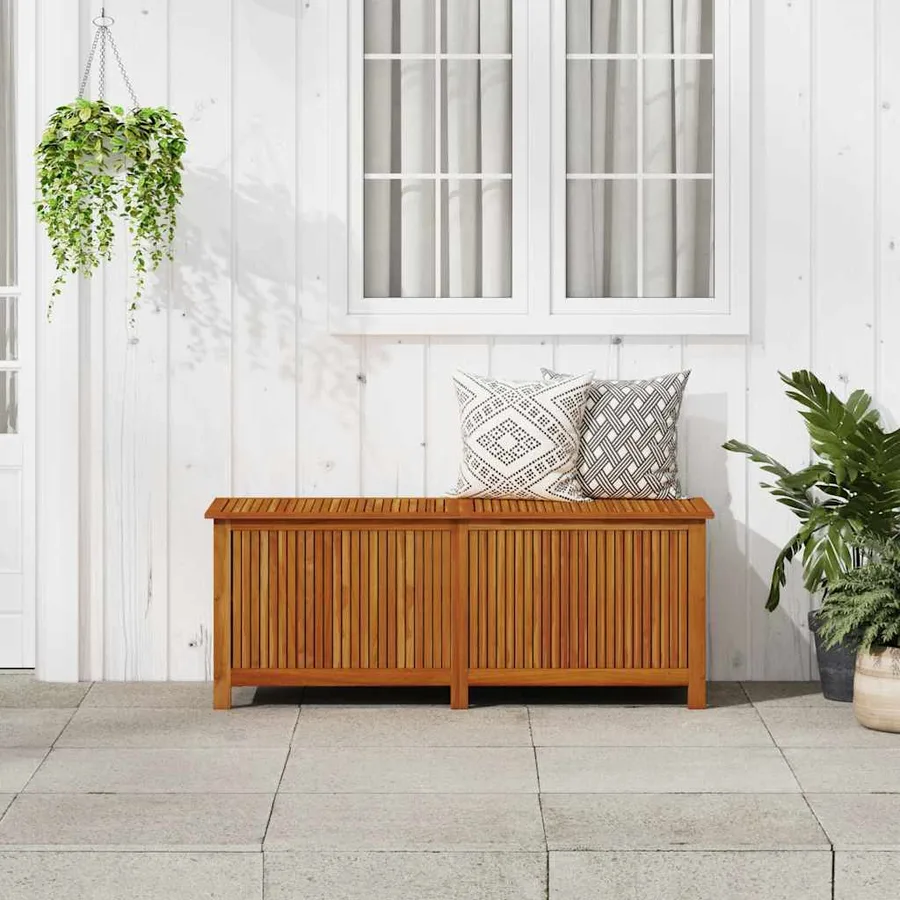 Boîte de rangement de jardin 150x50x58 cm Bois d'acacia solide - 3