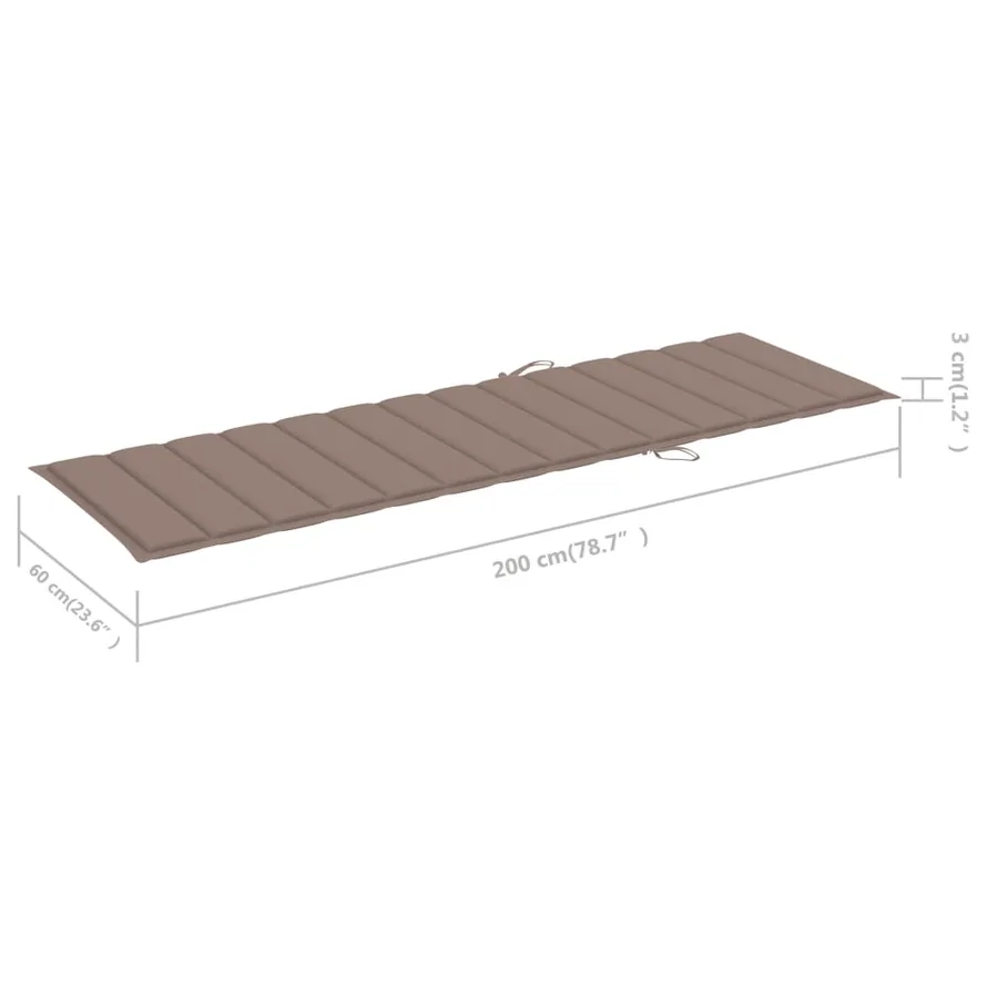 Chaise longue pliable avec coussin Bois d'acacia solide - 12