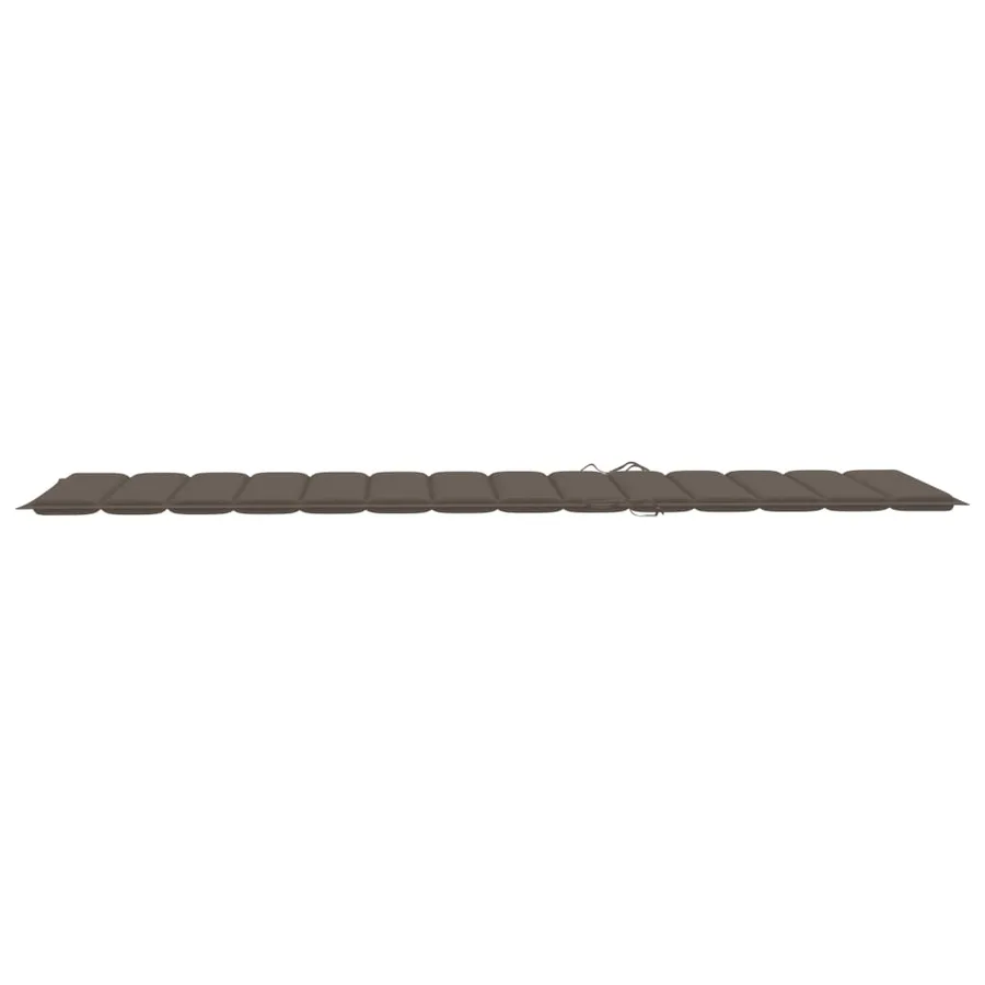Chaise longue pliable avec coussin Bois d'acacia solide - 16