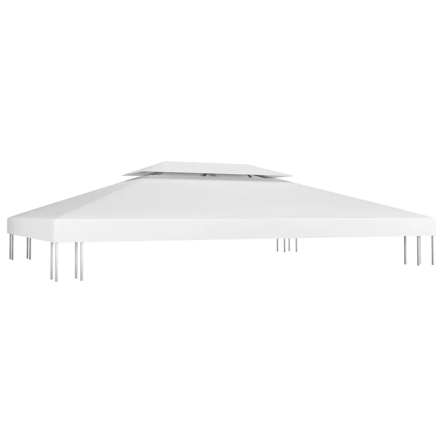 Toile de toit de belvédère 2 niveaux 310 g/m² 4x3 m Blanc - 2