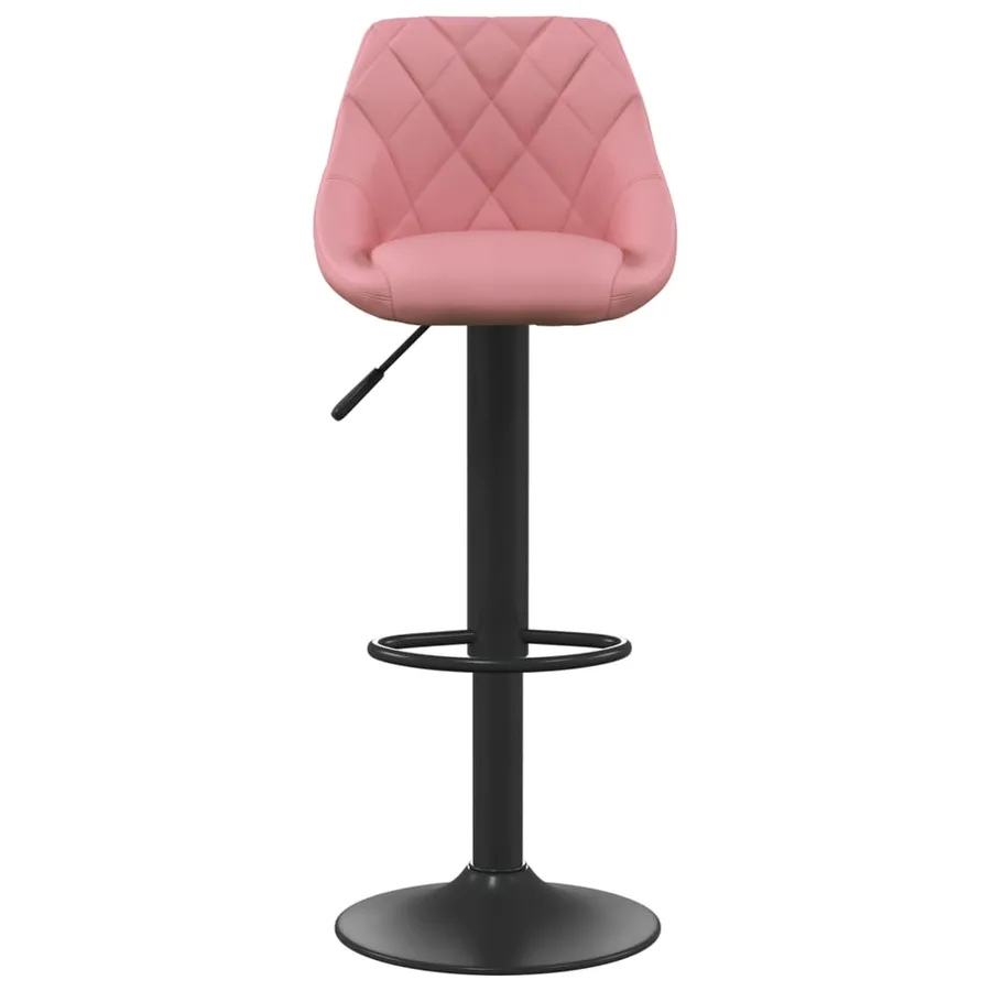 Tabourets de bar lot de 2 rose velours - 4