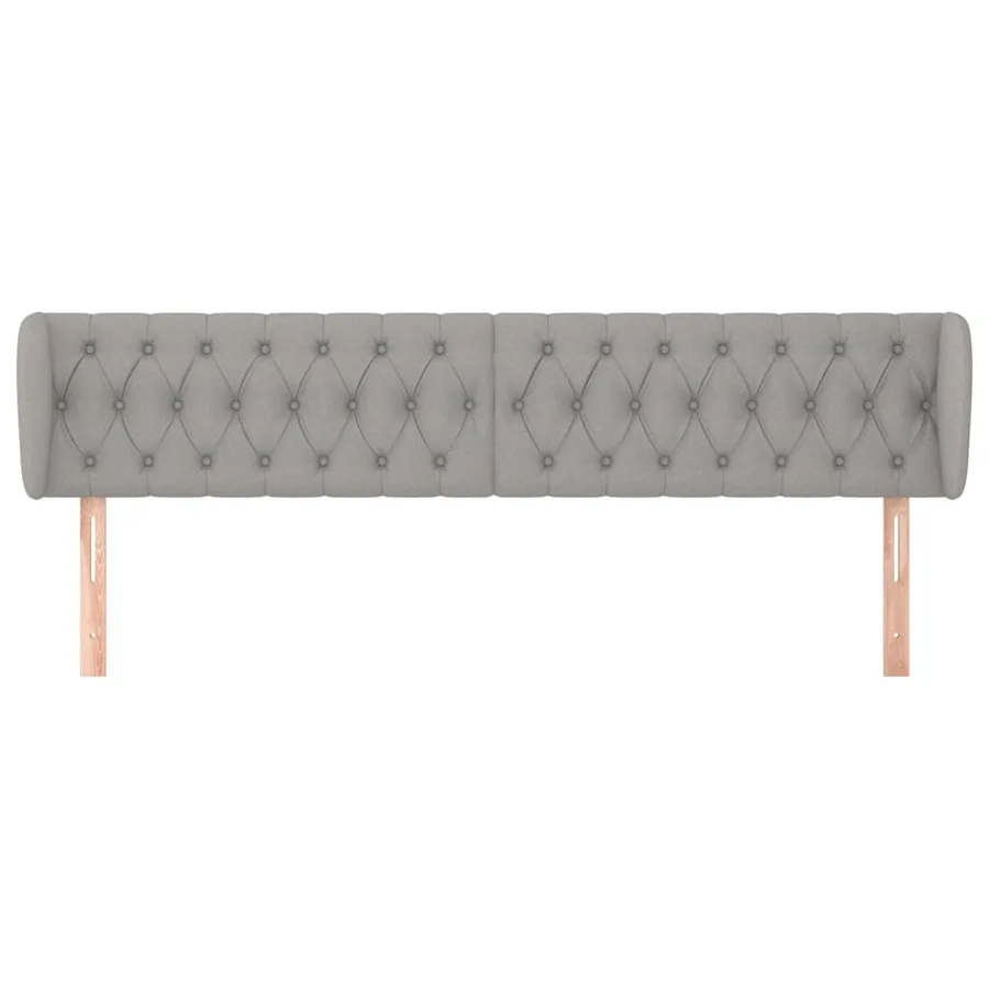Tête de lit avec oreilles Gris clair 203x23x78/88 cm Tissu - 3