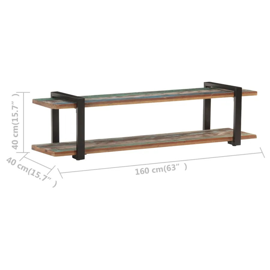 Meuble TV 160x40x40 cm Bois de récupération massif - 5