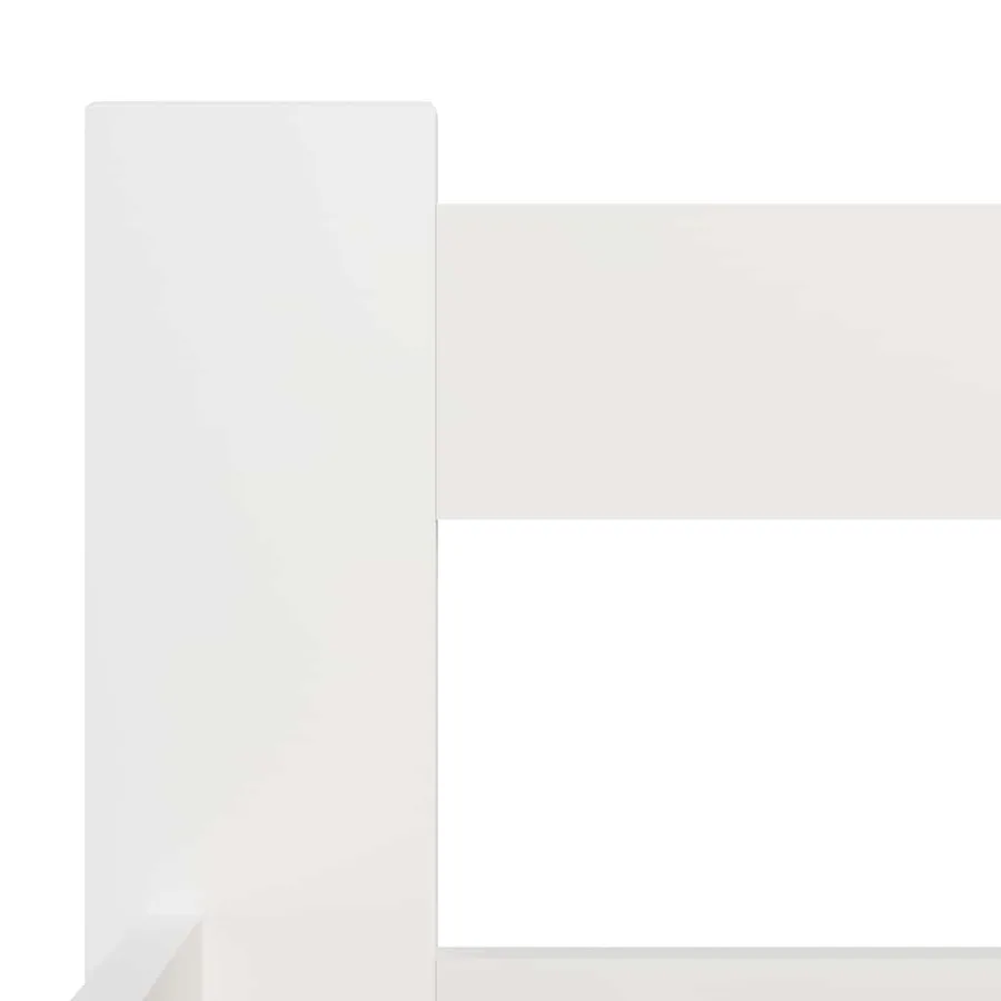Cadre de lit sans matelas blanc bois de pin massif 160x200 cm - 5