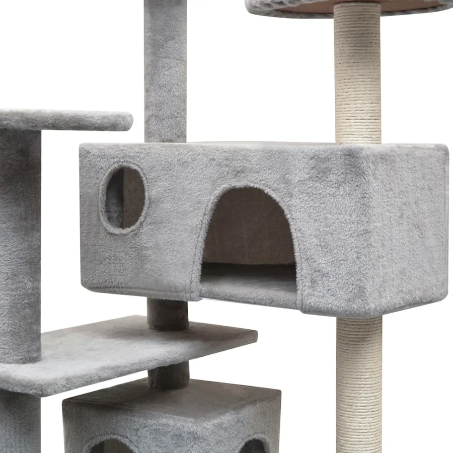Arbre à chat avec griffoirs en sisal 125 cm Gris - 3