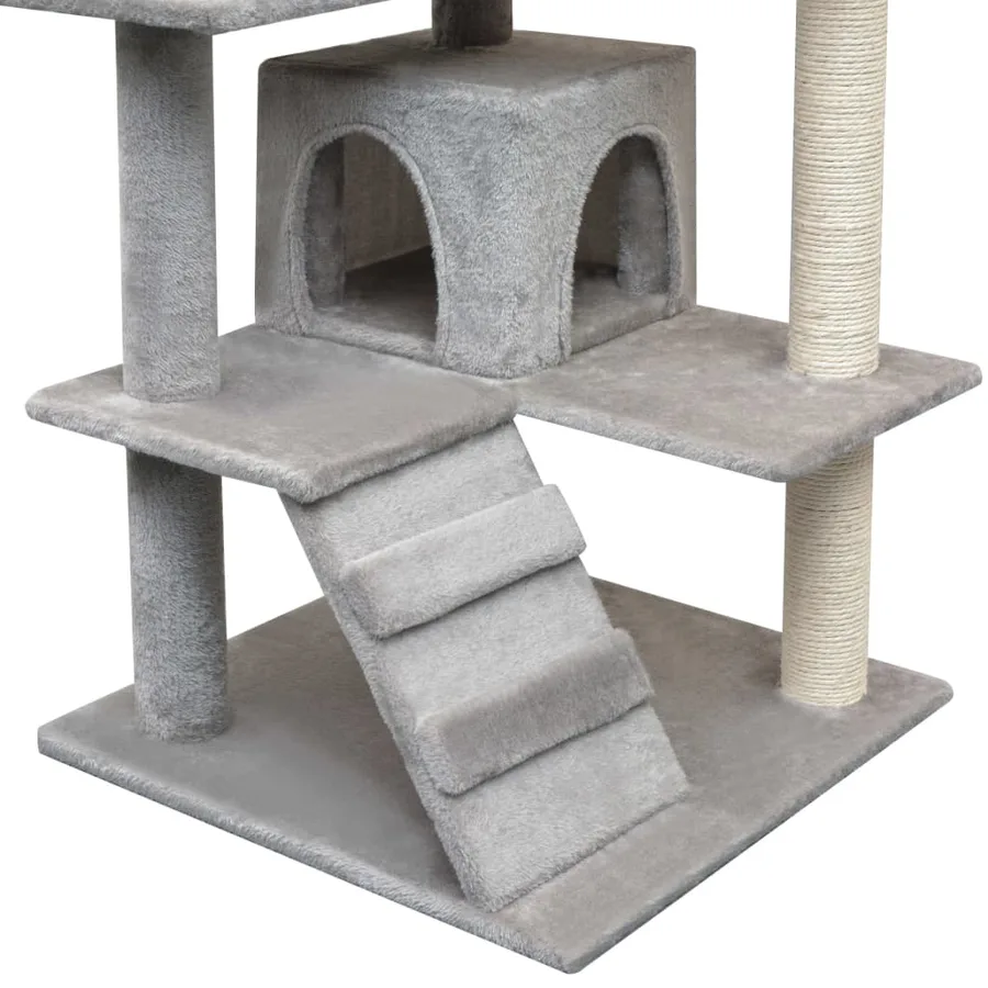 Arbre à chat avec griffoirs en sisal 125 cm Gris - 4