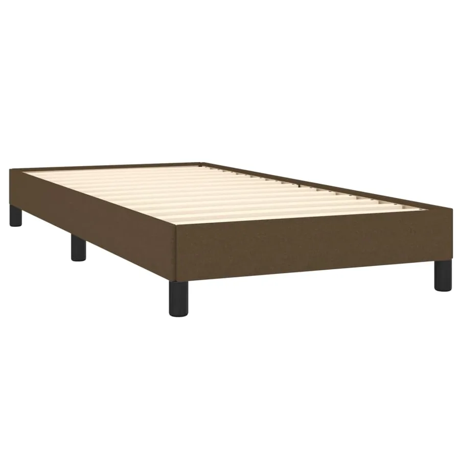 Cadre de lit sans matelas marron foncé 100x200 cm tissu - 4