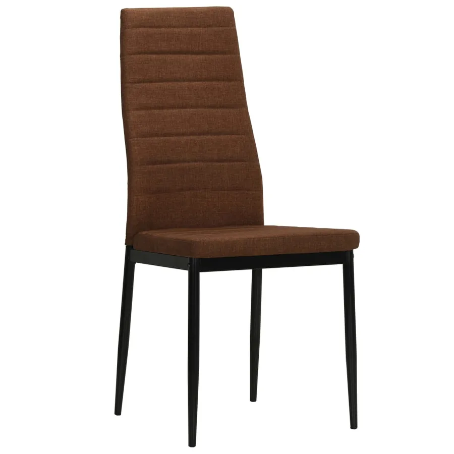 Chaises à manger lot de 4 marron tissu - 2