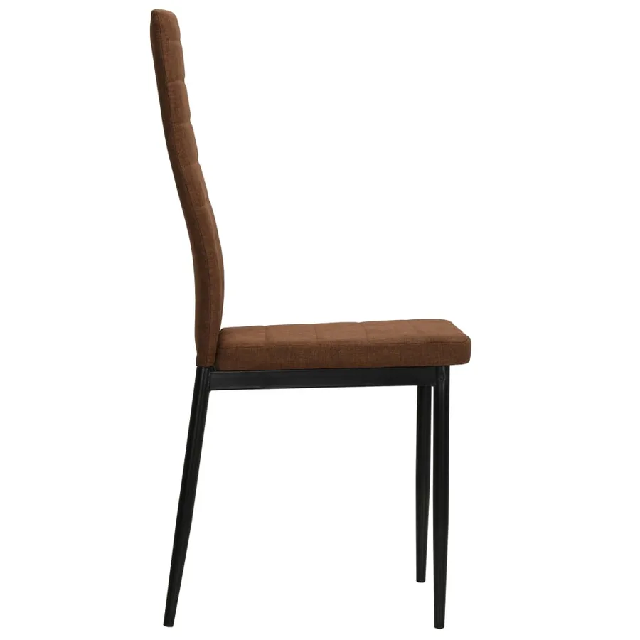 Chaises à manger lot de 4 marron tissu - 4