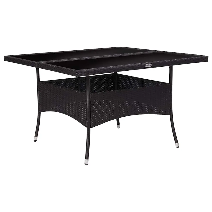 Ensemble à Manger de jardin 9 pcs Résine tressée et verre Noir - 8