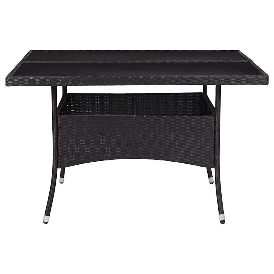 Ensemble à Manger de jardin 9 pcs Résine tressée et verre Noir - 9