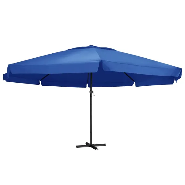 Parasol de jardin avec mât en aluminium 500 cm bleu azuré