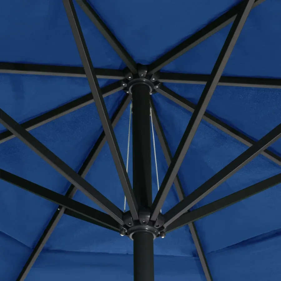 Parasol de jardin avec mât en aluminium 500 cm bleu azuré - 5