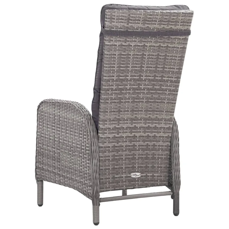Ensemble à manger de jardin 5 pcs Résine tressée et verre Gris - 7