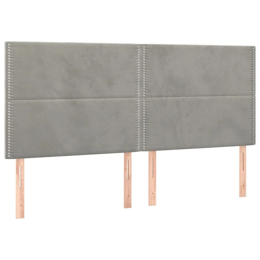 Sommier à lattes de lit et matelas Gris clair 200x200cm Velours - 6