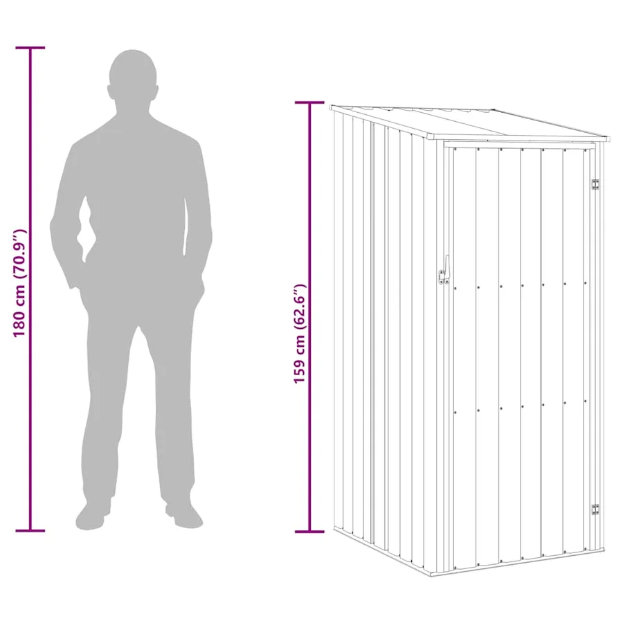 Abri de jardin Vert 87x98x159 cm Métal galvanisé - 9
