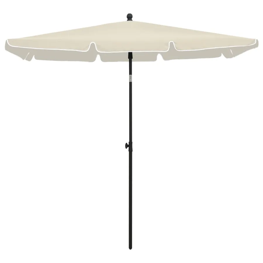 Parasol de jardin avec mât 210x140 cm Sable - 2