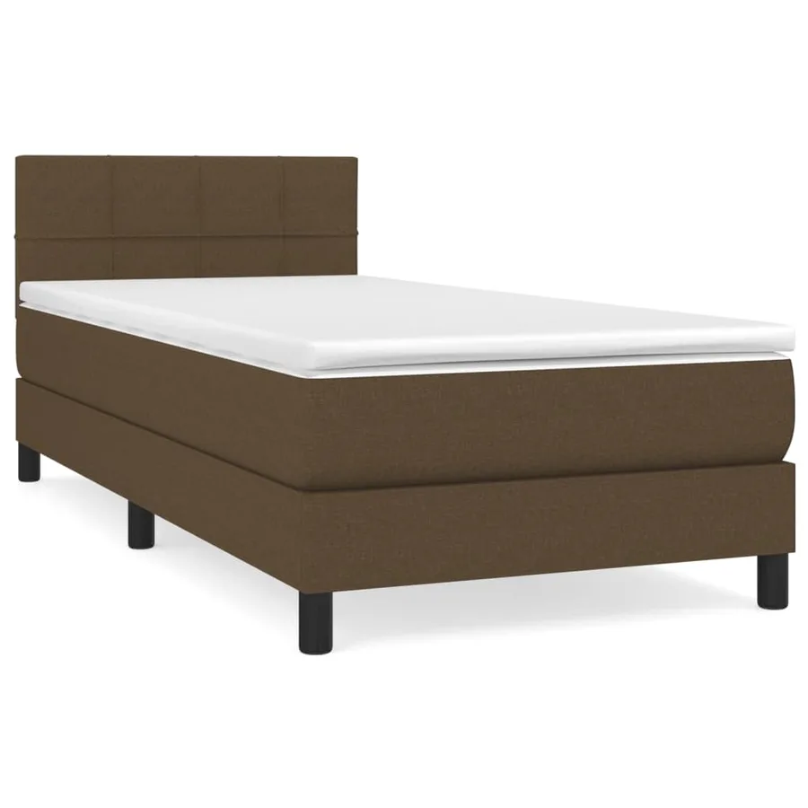 Sommier à lattes de lit avec matelas Marron foncé 100x200 cm - 2