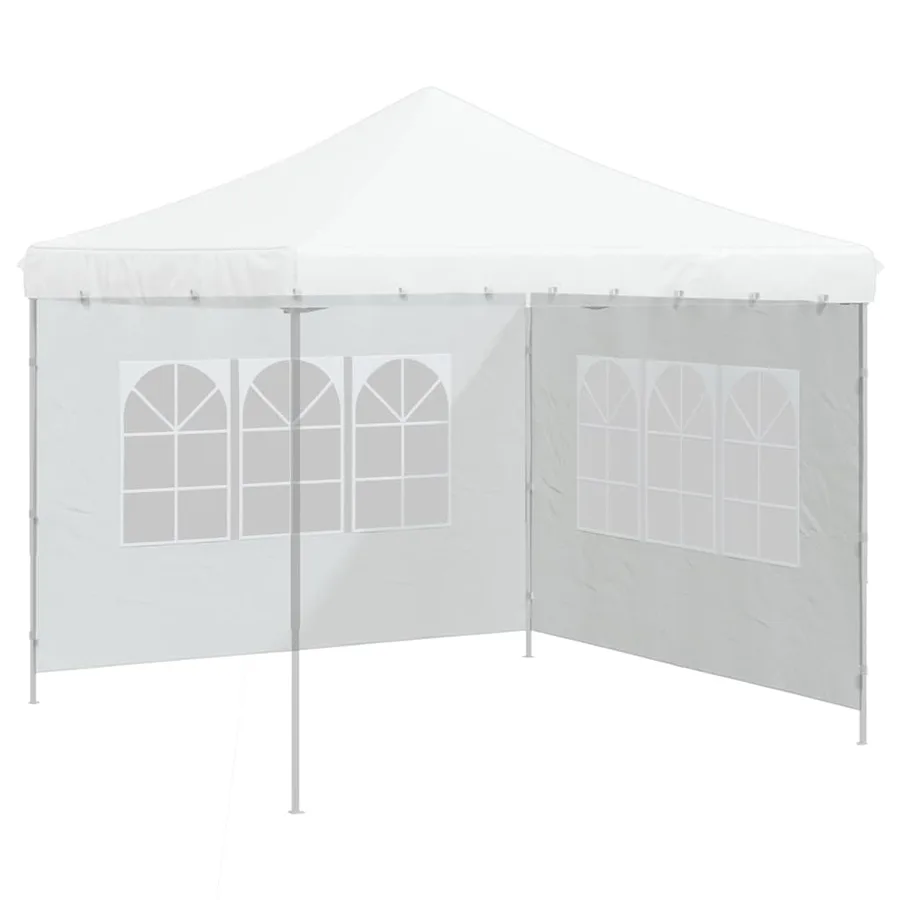 Paroi de tente de réception 2 pcs avec fenêtre PE Blanc - 5