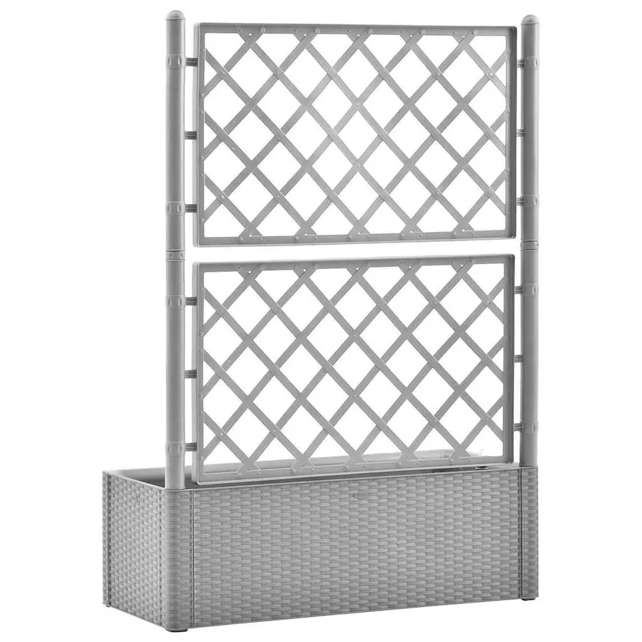 Lit surélevé de jardin et treillis et système d'arrosage Gris - 5