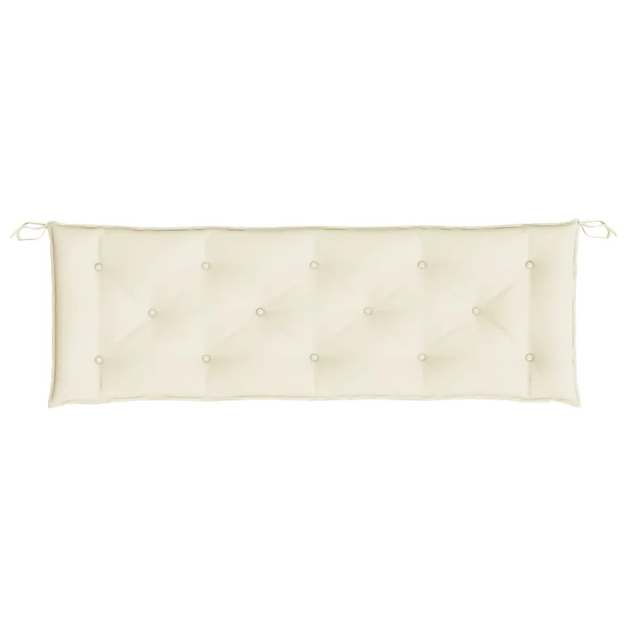 Coussin de banc de jardin blanc crème 150x50x7 cm tissu oxford - 4