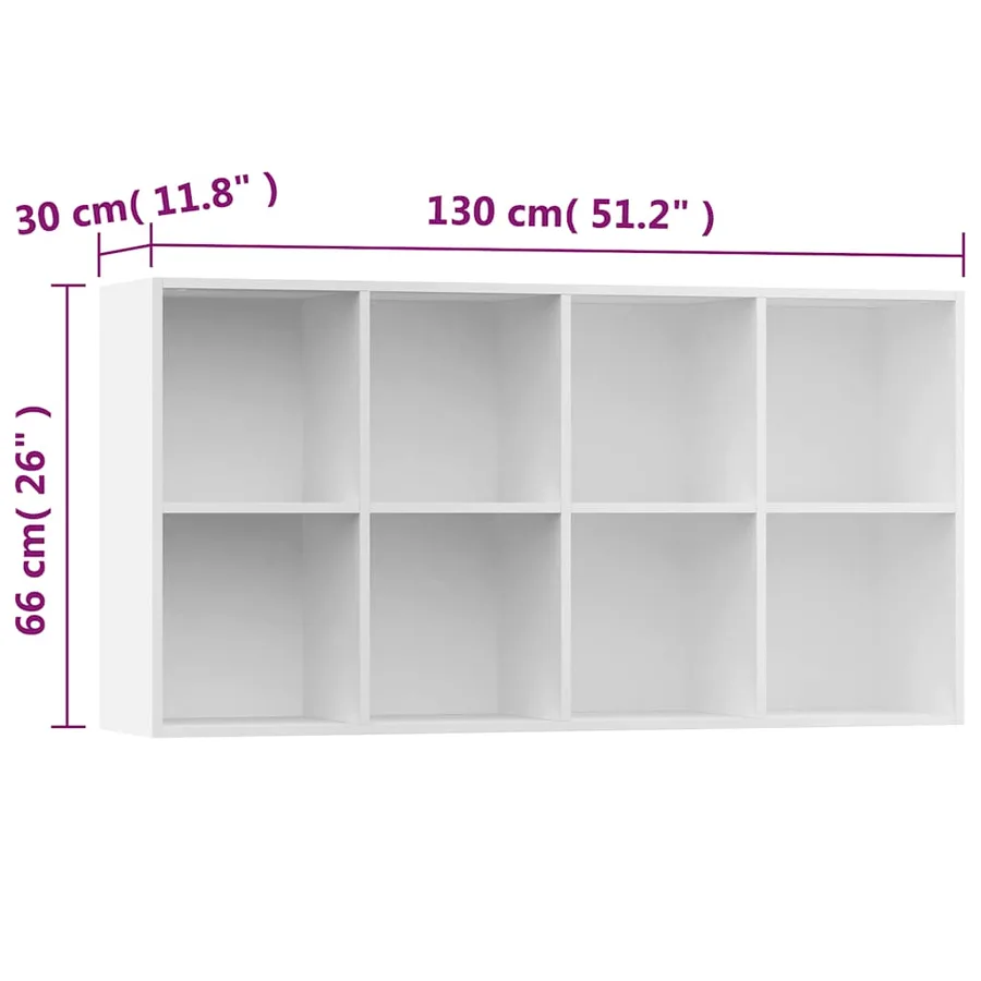 Bibliothèque/Buffet Blanc 66x30x130 cm Bois d'ingénierie - 12