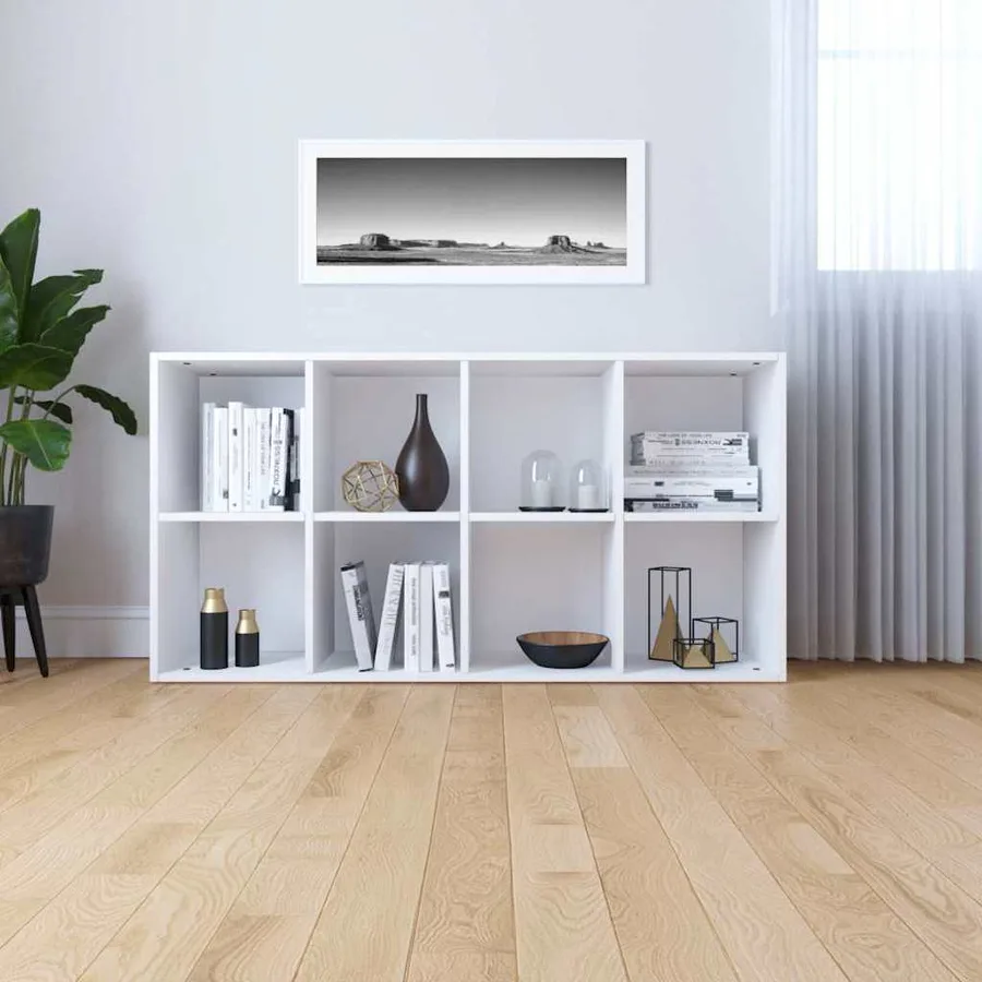 Bibliothèque/Buffet Blanc 66x30x130 cm Bois d'ingénierie - 6