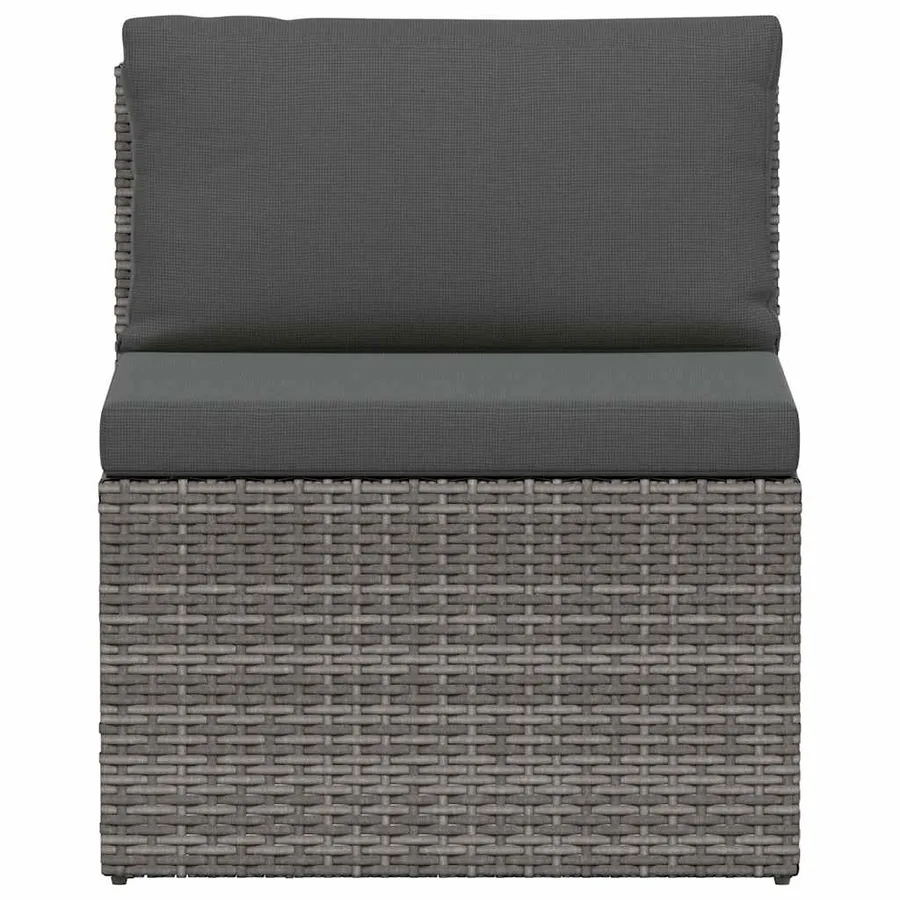 Salon de jardin 4 pcs avec coussins Résine tressée Gris - 3