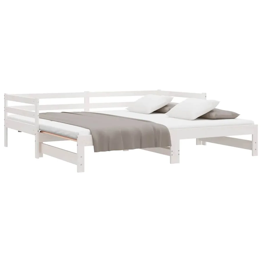 Lit coulissant sans matelas blanc 2x(90x200) cm - 10