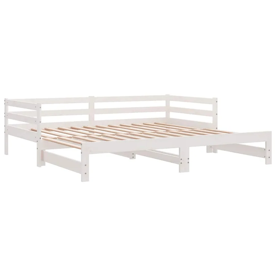 Lit coulissant sans matelas blanc 2x(90x200) cm - 11