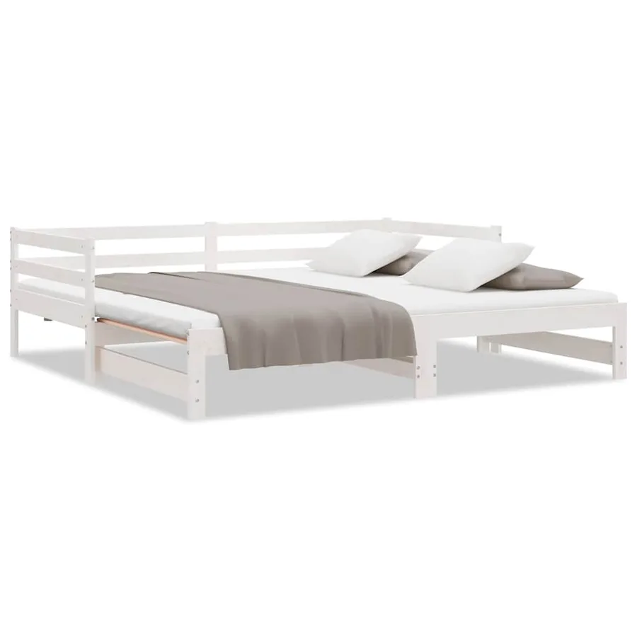 Lit coulissant sans matelas blanc 2x(90x200) cm - 2