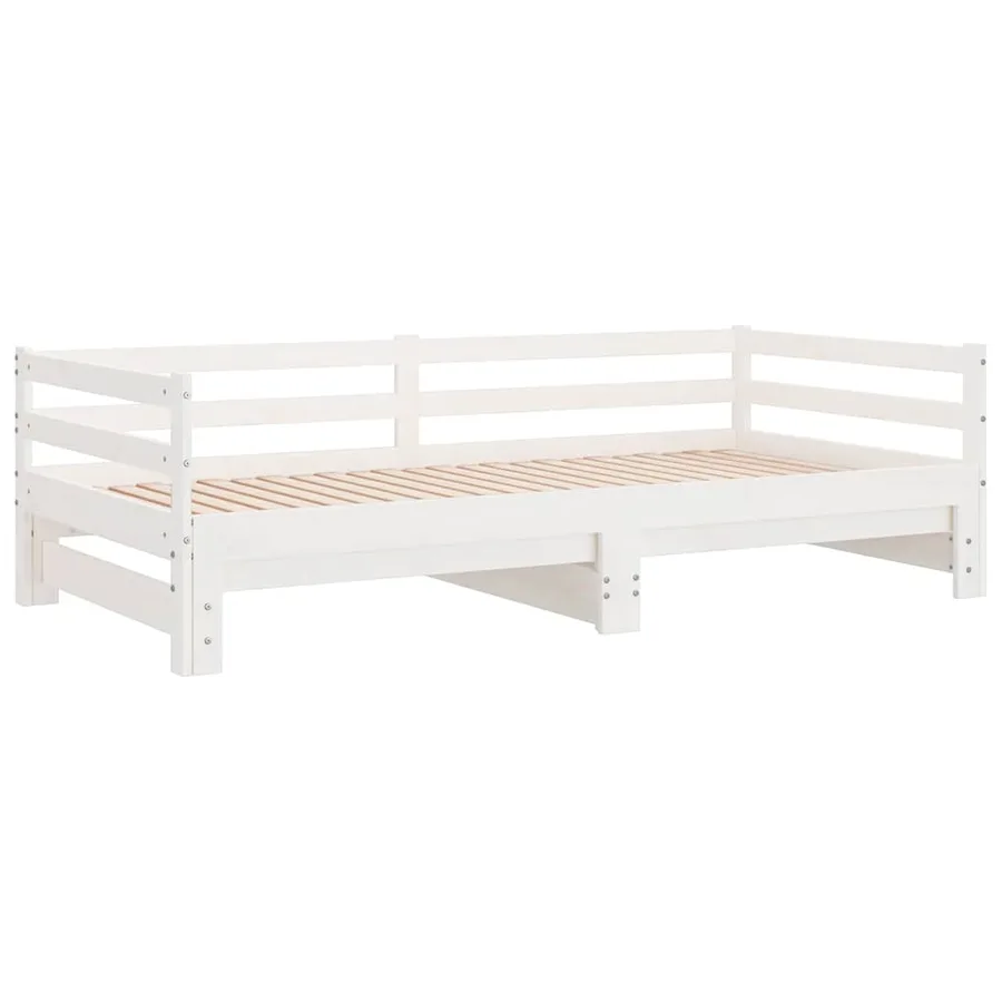 Lit coulissant sans matelas blanc 2x(90x200) cm - 3