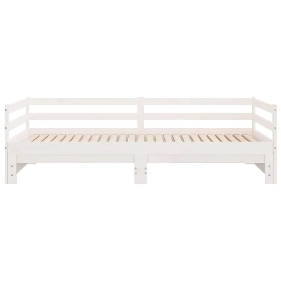 Lit coulissant sans matelas blanc 2x(90x200) cm - 6