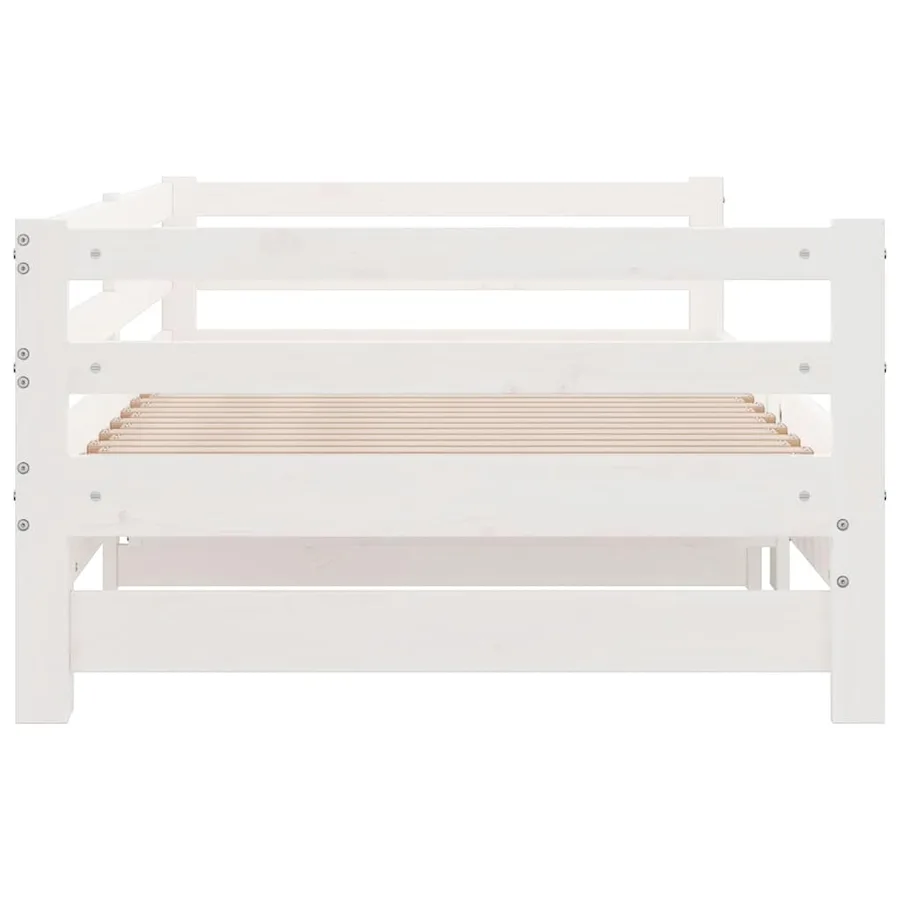 Lit coulissant sans matelas blanc 2x(90x200) cm - 7