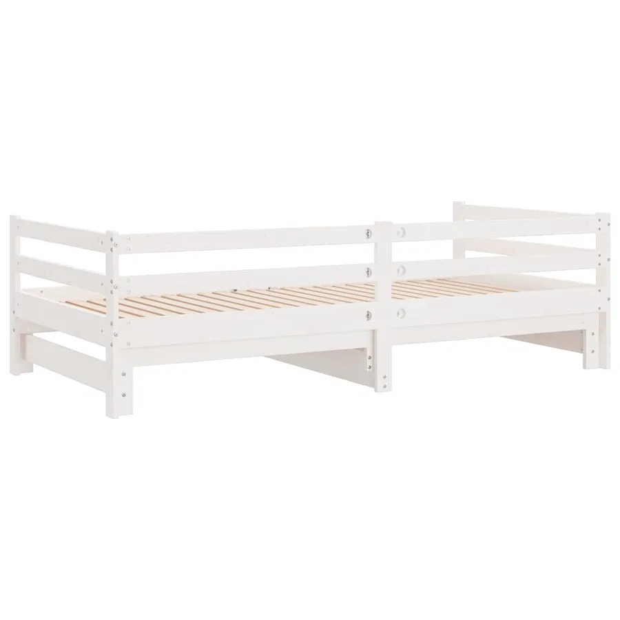 Lit coulissant sans matelas blanc 2x(90x200) cm - 8