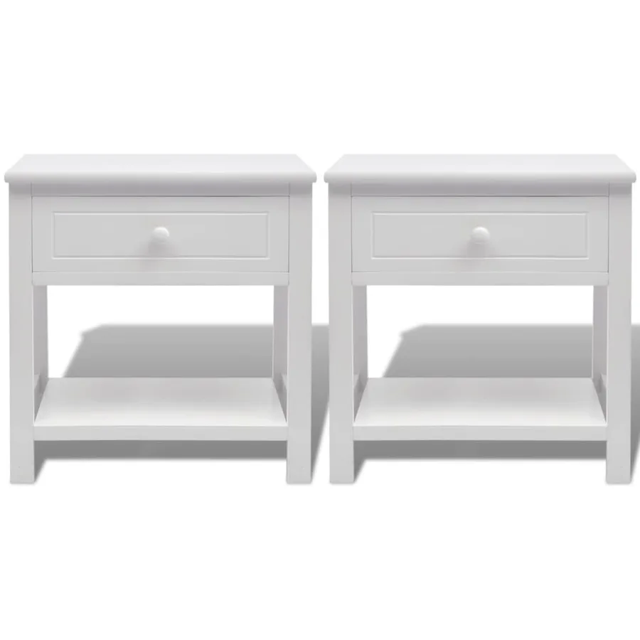 Table de chevet 2 pcs Bois Blanc - 3