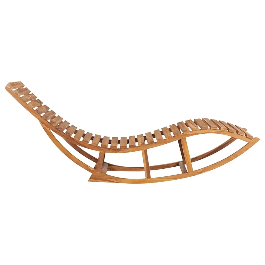 Chaise longue à bascule Bois de teck solide - 3
