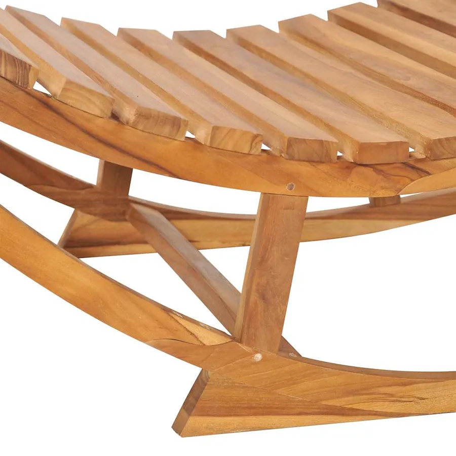 Chaise longue à bascule Bois de teck solide - 5