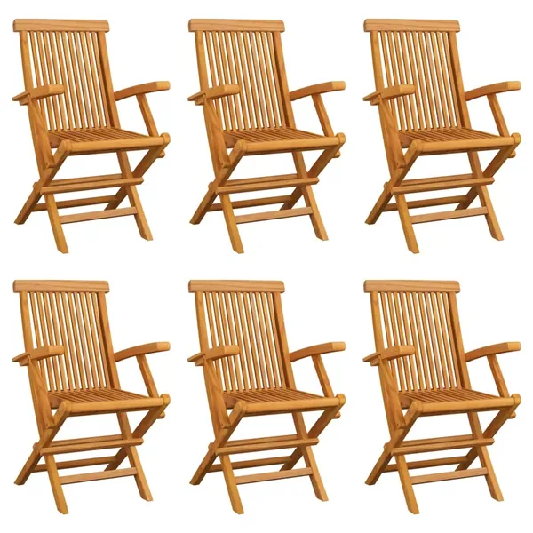 Chaises pliables de jardin lot de 6 Bois de teck solide